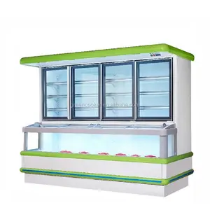 1500L Dual-temperature Supermarket Island Freezer/mitsubishi Refrigeration Compressor Fridge Freezer Refrigerator Freezer