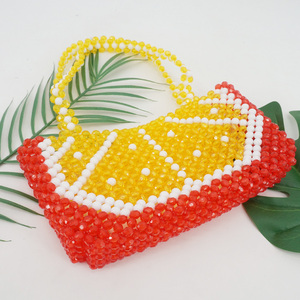 Fashion new custom orange design handmade ladies clutch bag