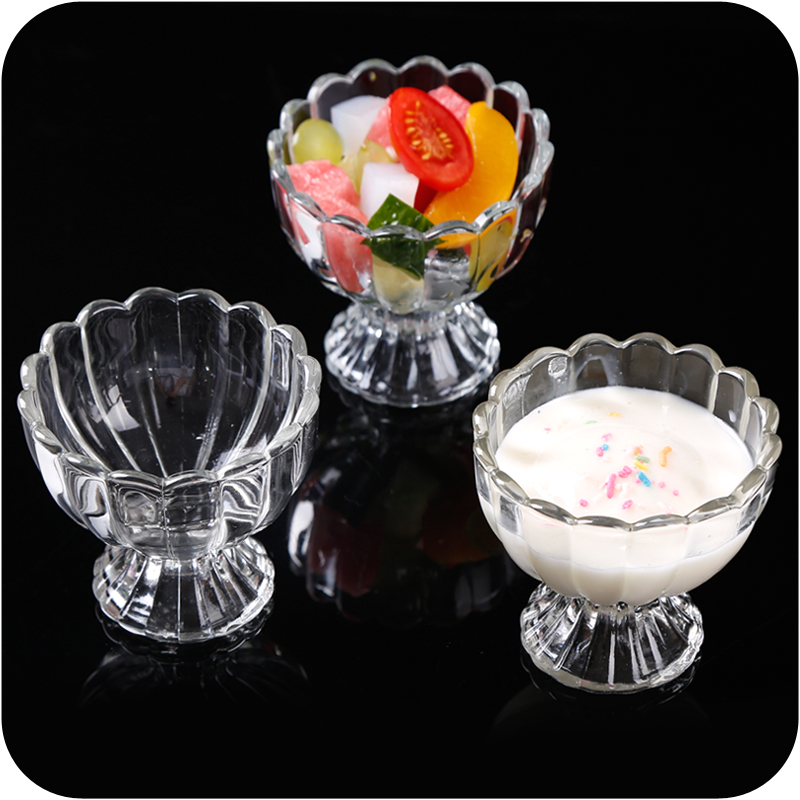 Glass Footed Ice Cream Dessert Dish Bowl