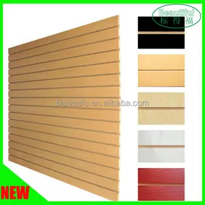 Panel de pared de MDF slatwall/tablero de ranura para accesorios de pantalla