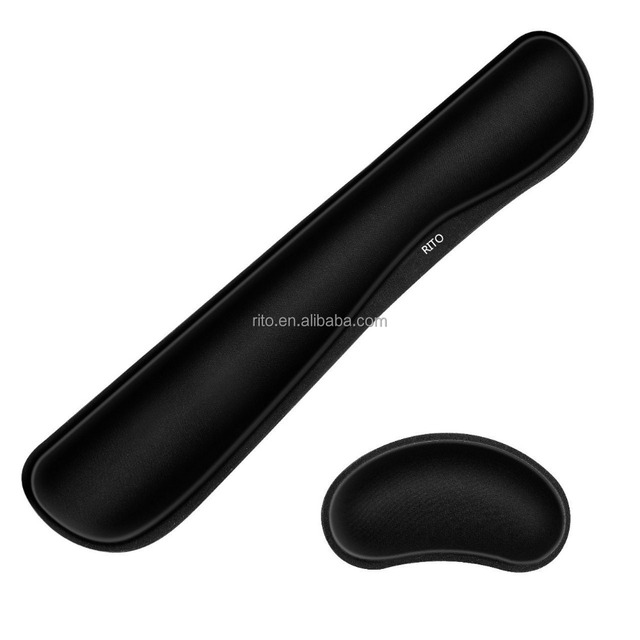 Black Memory Foam Set Keyboard Wrist Rest Pad Mouse Wrist Rest Support for Office