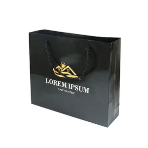 Gloss Superficie Laminata Stampa Personalizzata di Lusso Fancy Logo Gloss Shopping Bag di Carta