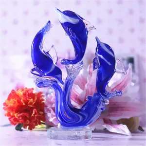 OEM / ODM Thời Trang Dolphin Shape Crystal Glass Trang Trí Nội Thất