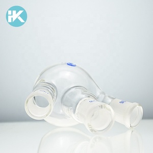 Estándar de alta calidad de la boca 100 ml 3 cuello fondo redondo frasco oblicua forma cuello 3 hirviendo frasco - Product Image 4