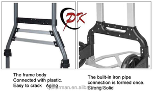 Chất lượng cao nhiệm vụ nặng nề gấp tay xe tải hai bánh xe nhựa hành lý giỏ hàng cho mua sắm và các công cụ vườn xe đẩy ở một mức giá - Product Image 6