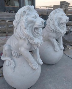 Scultura di Leone in Pietra a Grandezza Naturale per Giardino Esterno Statue di Animali in <span class=keywords><strong>Marmo</strong></span> - Product Image 4