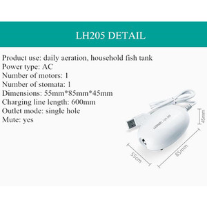 도매 물고기 탱크 수족관 공기 펌프 필터 울트라 침묵 USB 충전식 산소 공기 거품 펌프 - Product Image 5