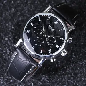 Jaragar Sport Horloges Voor Mannen Automatisch Mechanisch Polshorloge Echt Leer Auto Date Fashion Design Hoge Kwaliteit Horloge