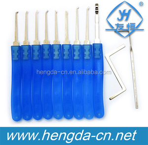Yh9296 Hot Bán Ánh Sáng Màu Xanh Thực Hành Padlocks + 9 Mảnh Mở Khóa Khóa Pick Set Key Extractor Công Cụ Dễ Dàng Cài Đặt - Product Image 5