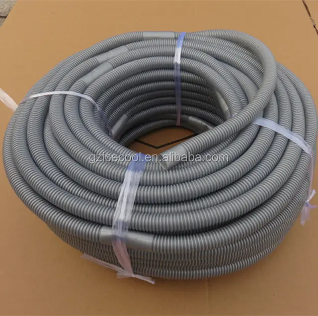 China Supply 50m per roll PVC Flexible Air Conditioner Grey Color Plastic Pipe Water Drain Pipe