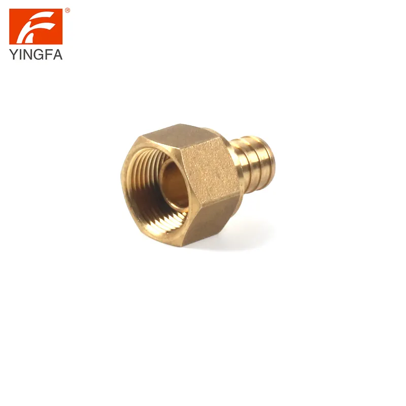 62014-12 Metal female adapter swivel brass pex ring crimp connector