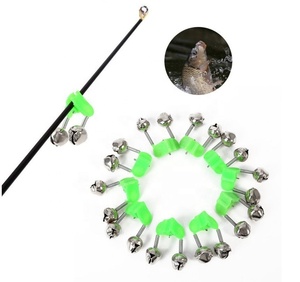 Avvisatori pesca Outdoor Verde Caricato A Molla Clip di Doppia Canna Da Pesca Allarme Campane D'argento a buon mercato attrezzatura da pesca - Product Image 2