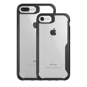 Clear Phone Back Cover for iPhone 6 6S 7 8 Plus Case Ultrathin Shockproof Hybrid TPU PC Wholesale