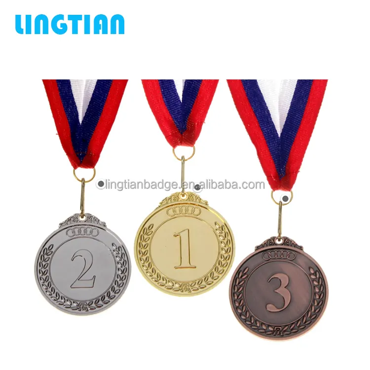 LINGTIAN-medallas personalizadas de oro, plata, cobre, 1er 2nd 3er lugar
