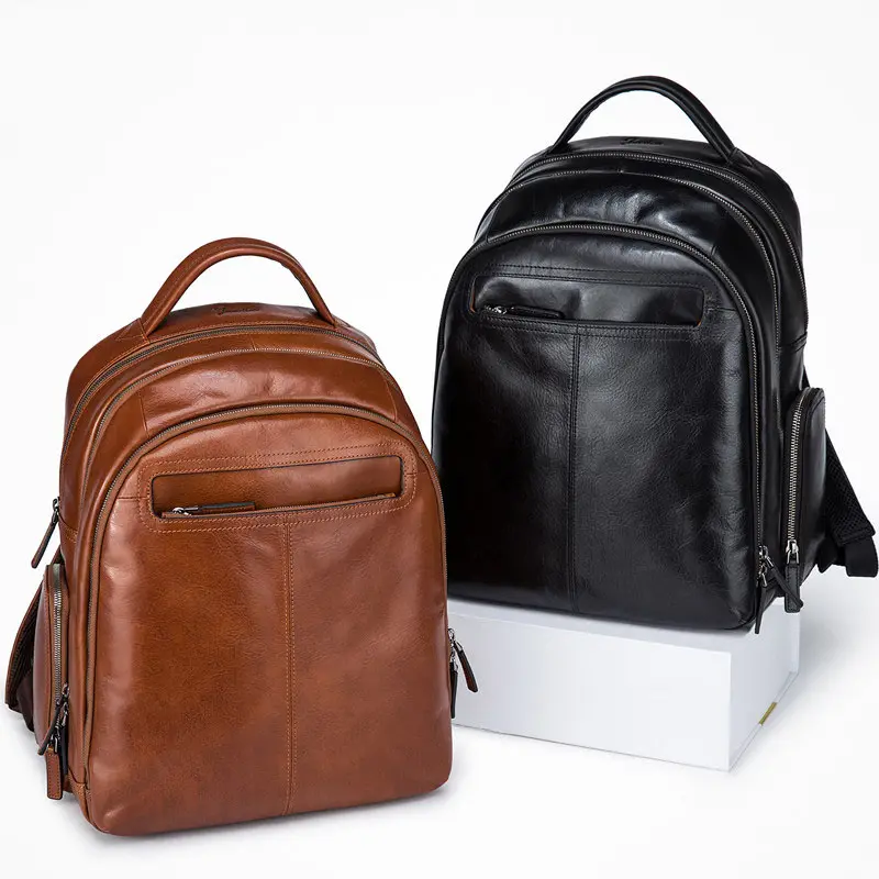 Shenzhen High Quality Shopping Small Classic Men Genuine Leather Backpack