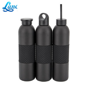 Bouteille d'eau en acier inoxydable isolée sous vide de 540 ml (18 oz) avec couvercle à poignée, revêtement en poudre mate, logo personnalisé, sans BPA, sport - Product Image 2