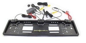 Cámara de visión trasera de coche 3 en 1 con montaje de matrícula europea con sensor de aparcamiento y luz numérica - Product Image 4