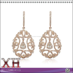Mode argent Sterling gitane plaqué or Style oreille longtemps accroché les boucles d'oreilles - Product Image 1