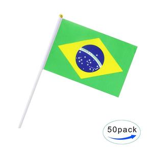 Al por mayor 100% poliéster para fans de fútbol Brasil coche ventana bandera con bandera de polo - Product Image 5