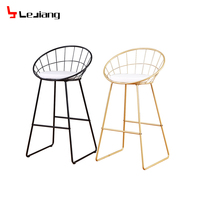 Chaise ronde en fer et métal doré avec logo gratuit, style européen, salle à manger, café, maille, chaise d'extérieur moderne, pieds des états-unis