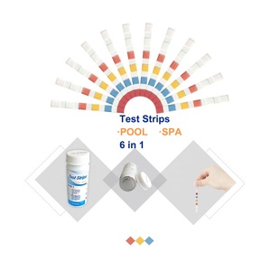 Bandelettes de <span class=keywords><strong>test</strong></span> de piscine, <span class=keywords><strong>kit</strong></span> de <span class=keywords><strong>test</strong></span> d'eau de piscine à 6 voies