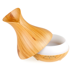 Venta al por mayor difusores humidificador ultrasónico logotipo personalizado 400 ml de madera aroma difusor de aceite esencial - Product Image 4