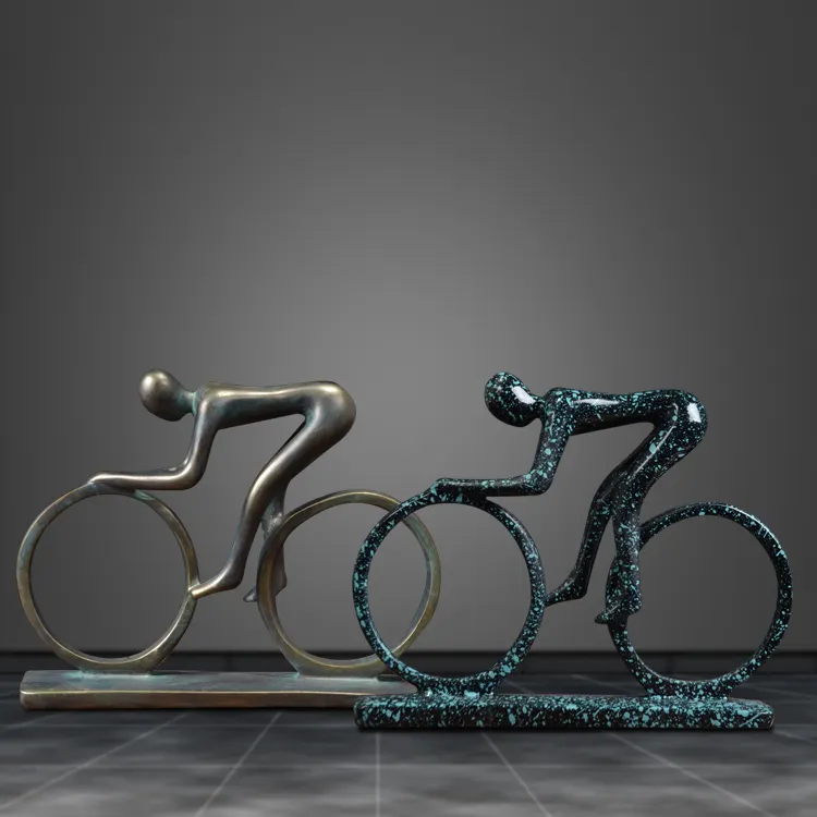 Nouveau style personnalisé cycliste personnalité sport cycliste statue