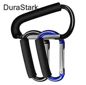 Stroller Hook /New Design D Shape With Soft Form Grip For Mommy Hook Baby Hook /Aluminum Carabiner