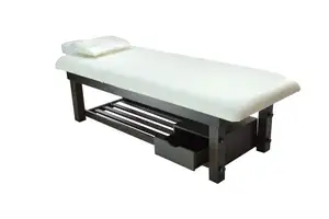 Wood Enjoy 332-2T spa cama de masaje, 190*72*60cm, cama de spa madera, Blanco puro verde nogal negro