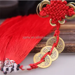 3 monedas de cobre rojo nudo chino <span class=keywords><strong>feng</strong></span> shui riqueza éxito encanto afortunado - Product Image 1