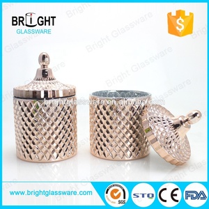 <span class=keywords><strong>Portacandele</strong></span> in Vetro Colorato Rotondo Fatto a Mano, Contenitore per Candele in Vetro - Product Image 3