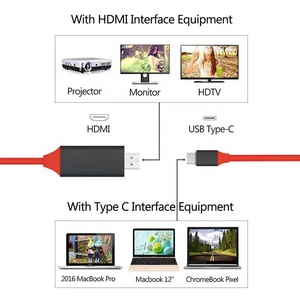 Câble USB type-c vers <span class=keywords><strong>HDMI</strong></span> mâle vers <span class=keywords><strong>HDMI</strong></span>, <span class=keywords><strong>cordon</strong></span> d'alimentation de 2m, pour MacBook, <span class=keywords><strong>Samsung</strong></span> Galaxy S9, S8, et plus - Product Image 4