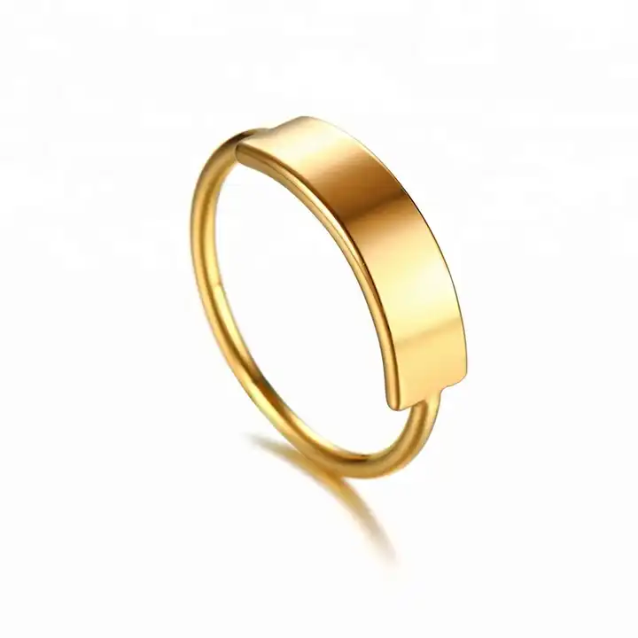 New Design Simple Fashion 2 Gram Gold Stainless Steel Ring