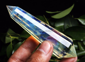 13 Sided RARE! YELLOW SMELT QUARTZ CRYSTAL Double Terminated <span class=keywords><strong>WAND</strong></span> Vogel Crystal Point HEALING - Product Image 3