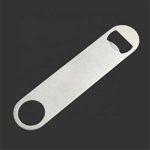 Ouvre-bouteille de bière en acier inoxydable, lame de Bar avec Logo personnalisé, métal brossé blanc, 1 pièce - Product Image 3