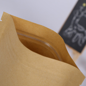 Personnalisé Étanche À L'humidité Kraft Brun Papier Feuille Ziplock Sacs Avec Loge - Product Image 5