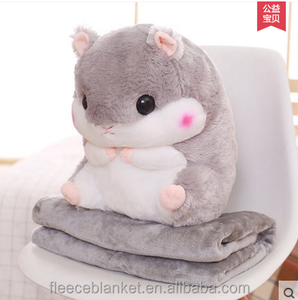 Más popular 2 en 1 animal zip up almohada manta de tela polar - Product Image 2