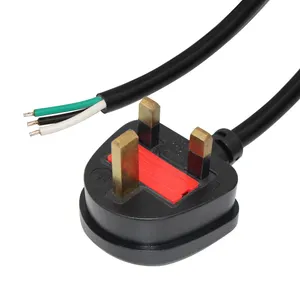 british Standard 3pin plug 250V 10A Electrical Wire 3 Core Computer Power Cable stripped tinned to BS 1363 UK Power Cord