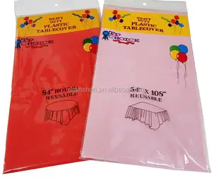Mantel Cubiertas de mesa Mantel de fiesta Mantel de plástico resistente hecho a mano ISO Impreso impermeable (reutilizable) en 22 colores