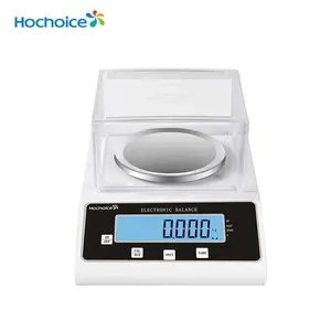 Hochoice 0.001g 100g 200g 300g 500g électronique analyitcal balance numérique de précision d'échelle de laboratoire avec une seule casserole ronde