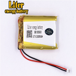 Plug 1.5-2 P 3.7 V 103550 2500 mah ultra slim personalized Rechargeable li-ion batteries lipo battery with wire - Product Image 1