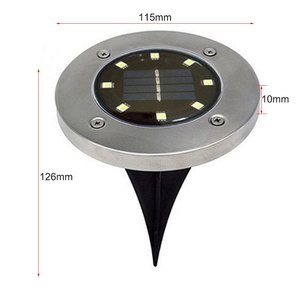 8/12/16LED Outside Inground <strong>Deck</strong> <strong>Lighting</strong> Recessed Waterproof <strong>Solar</strong> Ground Light for Lawn Pathway Yard - Product Image 6