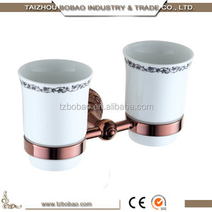 Hôtel <span class=keywords><strong>De</strong></span> <span class=keywords><strong>Bain</strong></span> Matériel En Laiton D'or Porte Lunettes Brosse à Dents Tasse - Product Image 6