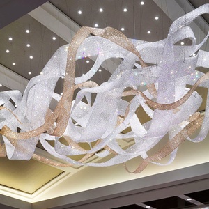 <span class=keywords><strong>Lampadario</strong></span> a <span class=keywords><strong>Nuvola</strong></span> Personalizzabile Flessibile Moderno di Lusso con Perle di Cristallo K9 per Hall e Lobby di Hotel - Product Image 3