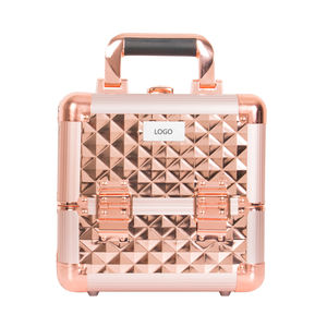 Funda <span class=keywords><strong>de</strong></span> tocador con tachuelas <span class=keywords><strong>de</strong></span> oro rosa, caja <span class=keywords><strong>de</strong></span> belleza con mango - Product Image 3
