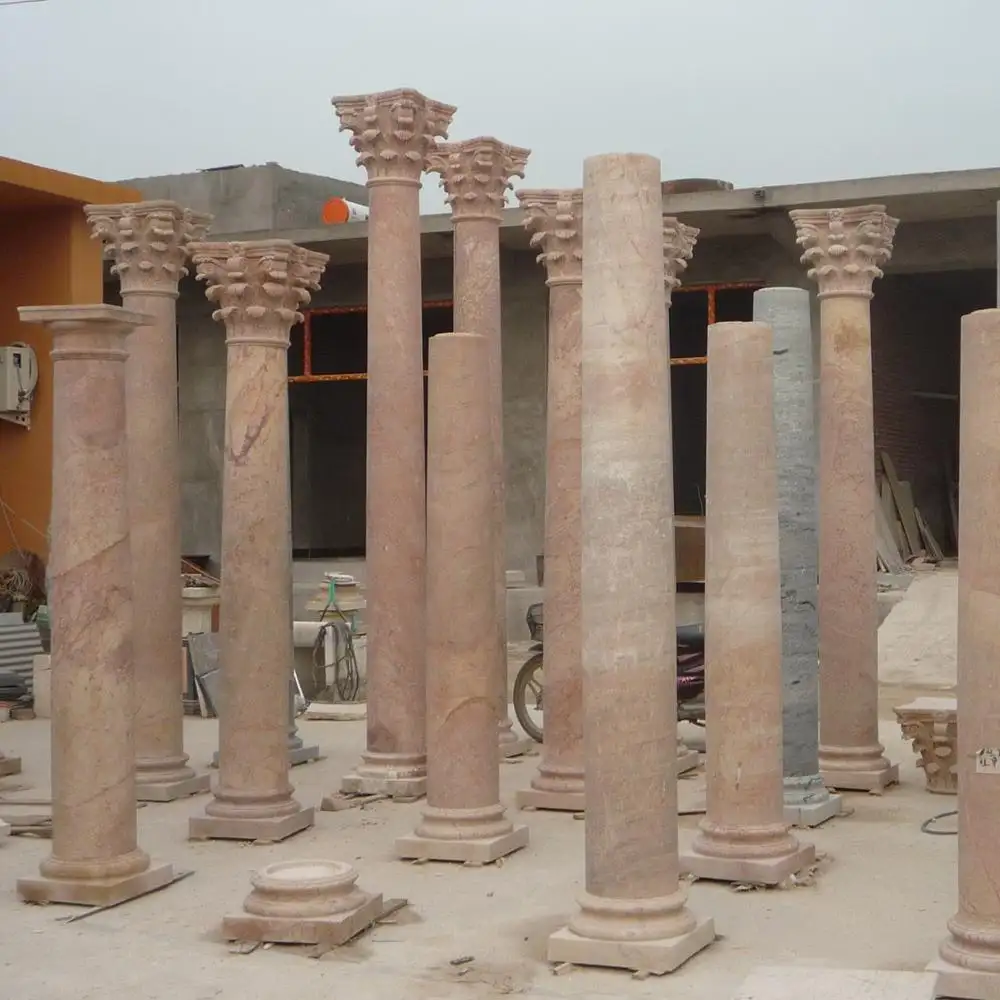 Decoratieve Romeinse Marmeren Bloem Kolom Romeinse Pilaren