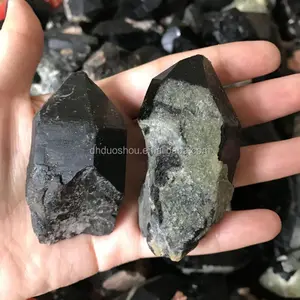 Natuurlijke dark smoky crystal morion quartz rough point voor koop
