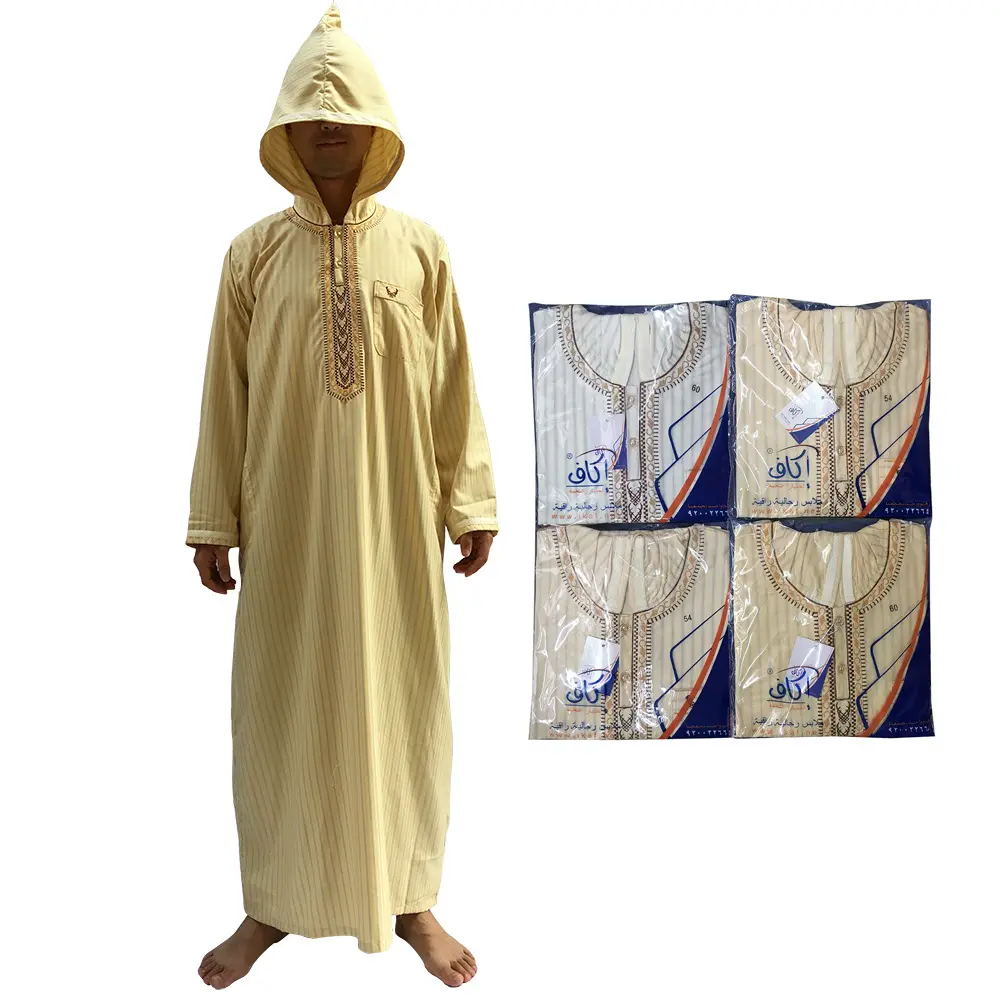 Arabische Langarm-Herren robe im marok kanis chen Stil