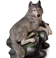 Statue loup Sculpture accepter personnalisation polyrésine Figurine résine religieux fée décoration de la maison