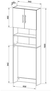 Armoire <span class=keywords><strong>de</strong></span> salle <span class=keywords><strong>de</strong></span> bain en bois mélamine blanc, <span class=keywords><strong>meuble</strong></span> <span class=keywords><strong>de</strong></span> <span class=keywords><strong>machine</strong></span> à <span class=keywords><strong>laver</strong></span> pour salle <span class=keywords><strong>de</strong></span> bain, vente haute SSHWMC-001 - Product Image 6